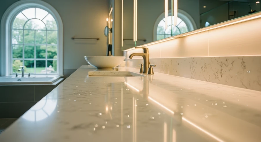 luxurious white quartz bathroom vanity countertop luxurious white quartz bathroom vanity countertop